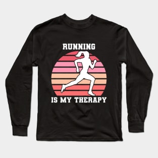 Running Is My Therapy Long Sleeve T-Shirt